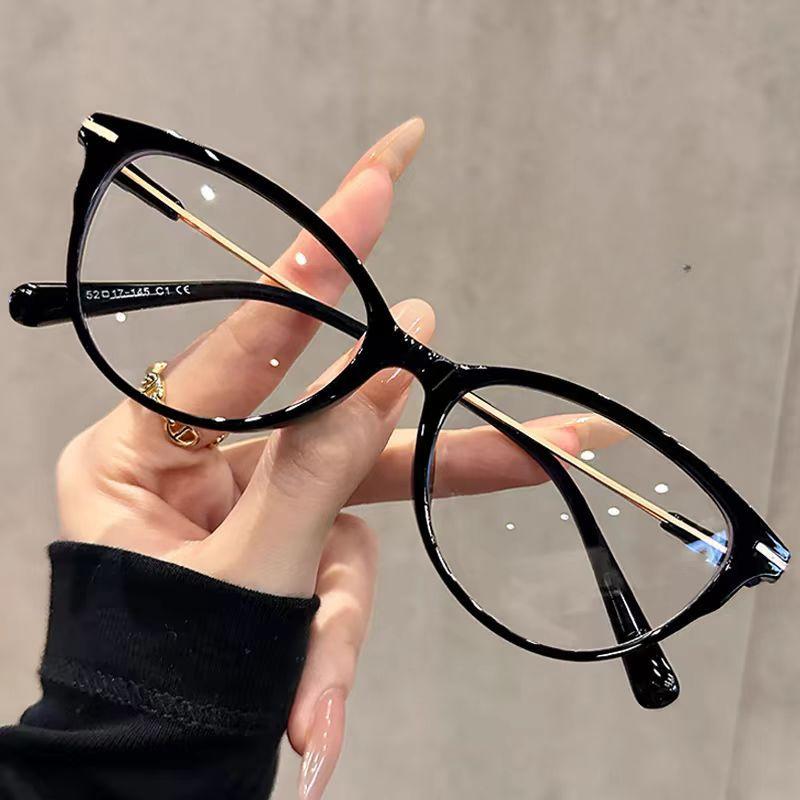 Women Anti Blue Light Cat Eye Metal Frame Glasses Fashion Men Glasses