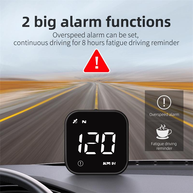 Car Head Up Display Hud Digital Gps Speedometer Mph Overspeed Alarm Multifunctional Speedometer Compass Hd Led Display