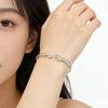 Sterling Silver 999 Jasmine Flower Openable Bangle Bracelet for Women - High-End, Fashionable, Niche Luxury Design.