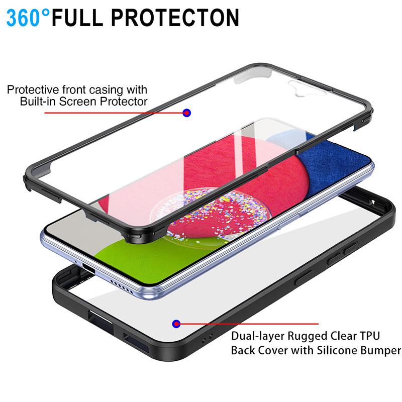 360 Full Body PC+TPU Shockproof Protective Phone Case For Samsung Galaxy A02S A03 A04S A05 A10S A12 A13 A14 A20 A21S A22 Cover
