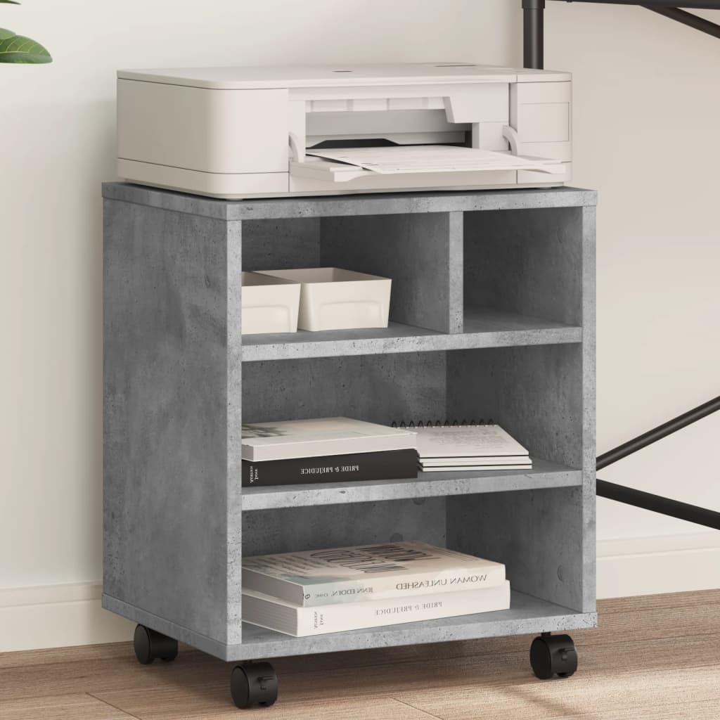 Vidaxl Printer Stand, With Wheels, Concrete Gray, 41X32X48 Cm