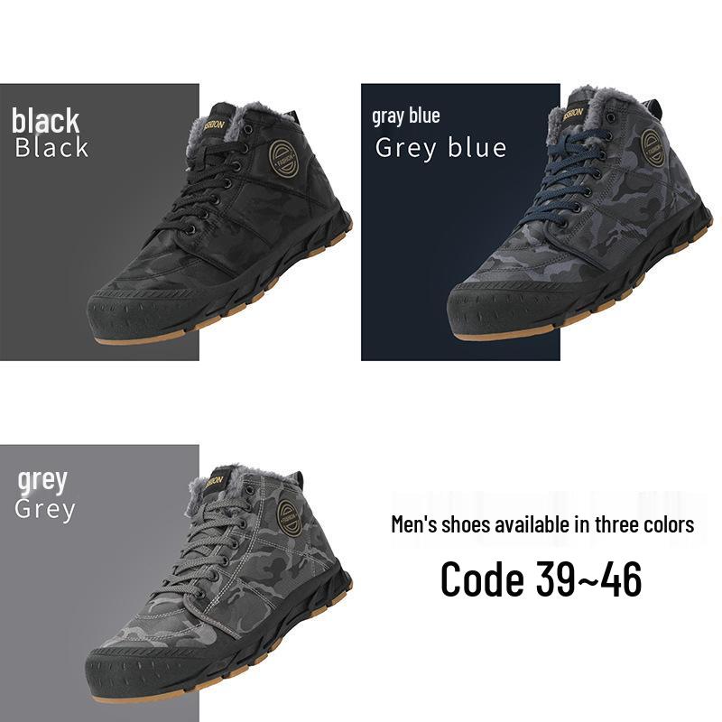 Waterproof Camo High-Top Snow Boots: Non-Slip, Velvet-Lined, Warm Outdoor Cotton Shoes for Autumn & Winter
