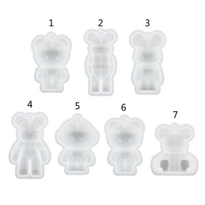 Glänzende Bär Astronaut Ornamente Silikon Epoxidharz Form DIY Schlüsselanhänger Anhänger Schmuck für Valentinstagsgeschenk Basteln