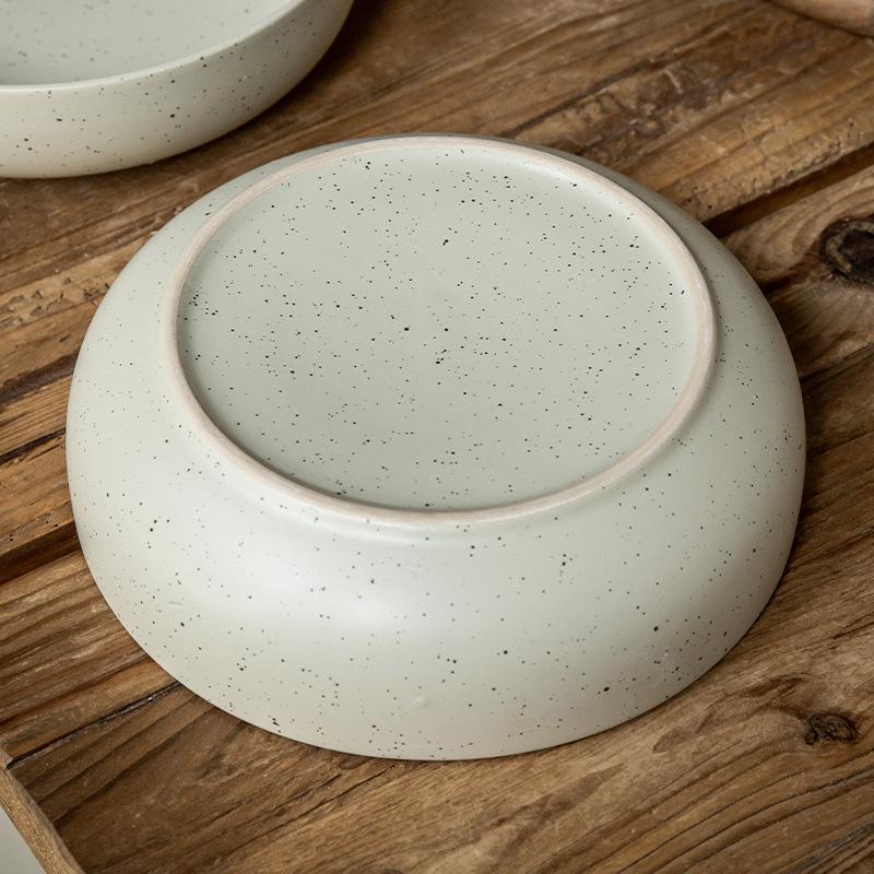 Practical And Thick Vegetable Bowl 8-Inch Sesame Glazed Vegetable Bowl Personalized Retro Salad Bowl Export Ceramic Bowl