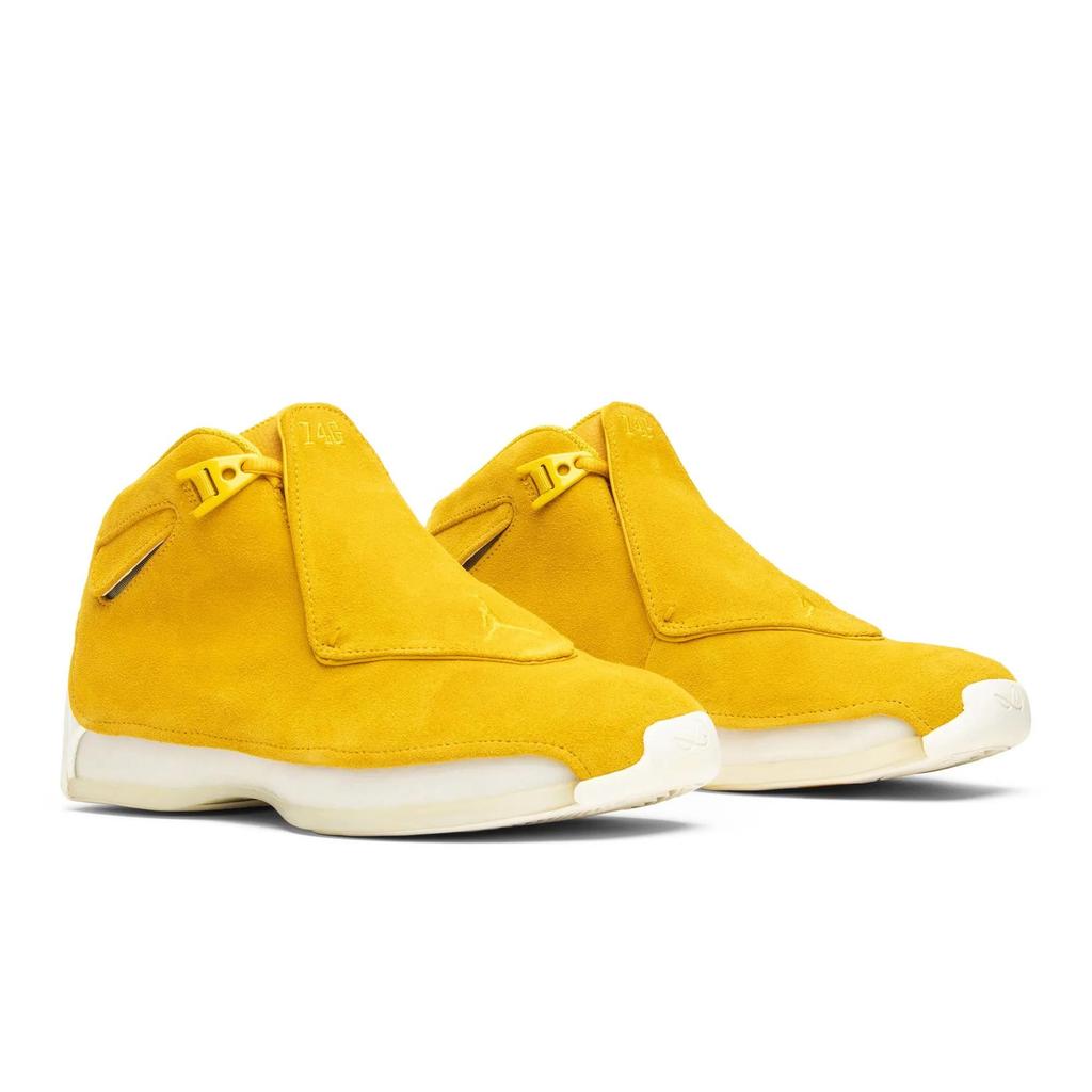 Air Jordan 18 Retro 'Yellow Suede' (Unisex) Yellow Ochre / Yellow Ochre / Sail Vintage Basketball Shoes AA2494 701