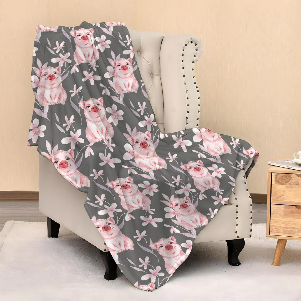 Cartoon animal patterns digital-printed polyester Bedroom velvet flannel soft sofa cover blanket Fleece cover blankets for beds