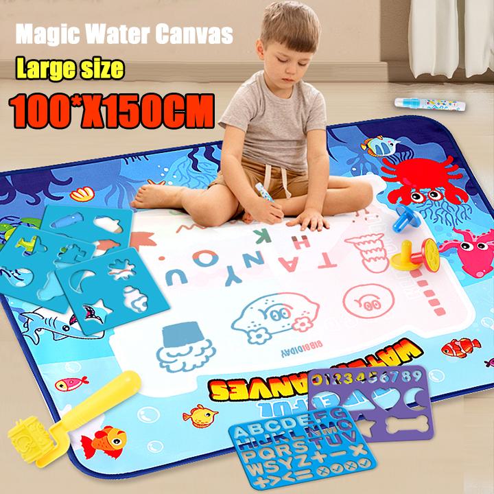 Non-Toxic Magic Water Canvas Graffiti Drawing Board Repeatedly Doodle Water Painting Carpet Reusable Drawing Mat Children Toy Gift
