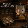 Vintage Mechanical Candle Box with Ignition, Retro Pattern Home Storage Organizer, Decorative Tabletop Ornament