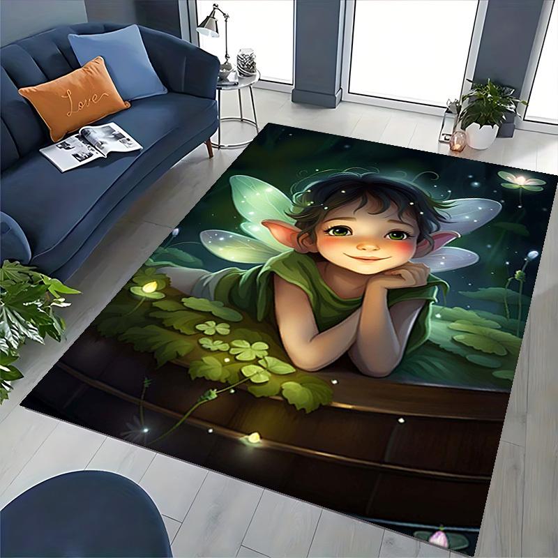 1pc Tinkerbell Fairy Chair Mat - Anime Cartoon Design, Non-Slip Carpet for Office Chairs, Suitable for Home Decor, Living Room, Bedroom, Game Room - F