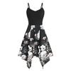 Summer Print  Straps Collision Color Splicing Irregular Dresses