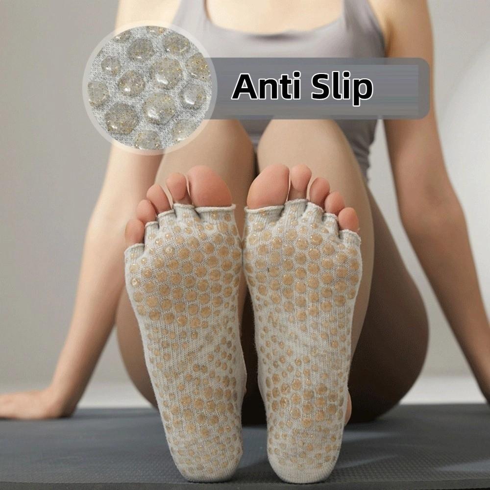 1 Pair Anti Slip Five Finger Yoga Socks Cross Strap Five Finger Sport Socks  Lady Women Girls