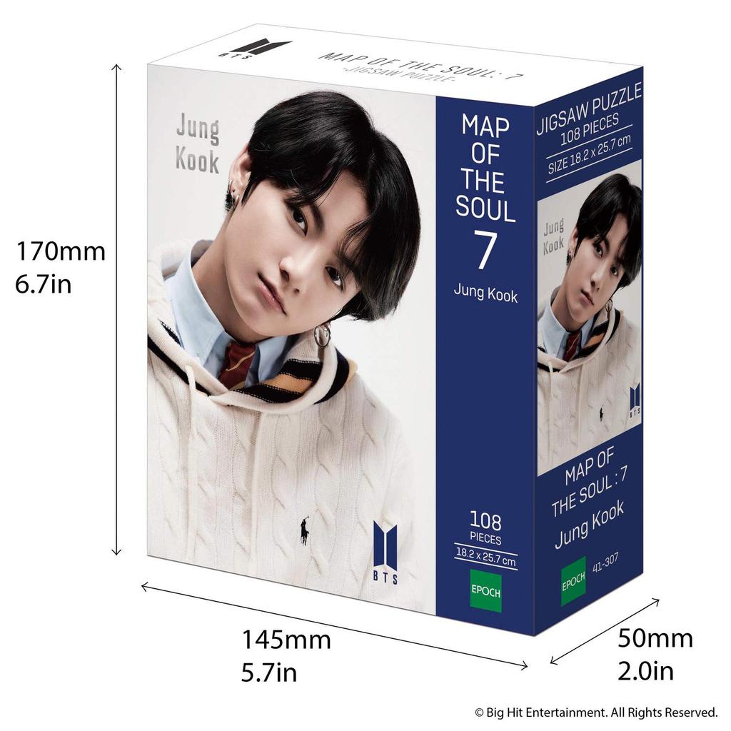 Epoch 108 piece jigsaw puzzle BTS MAP OF THE SOUL: 7 -JUNG KOOK- (18.2 x 25.7cm) 41-307 with glue and spatula EPOCH