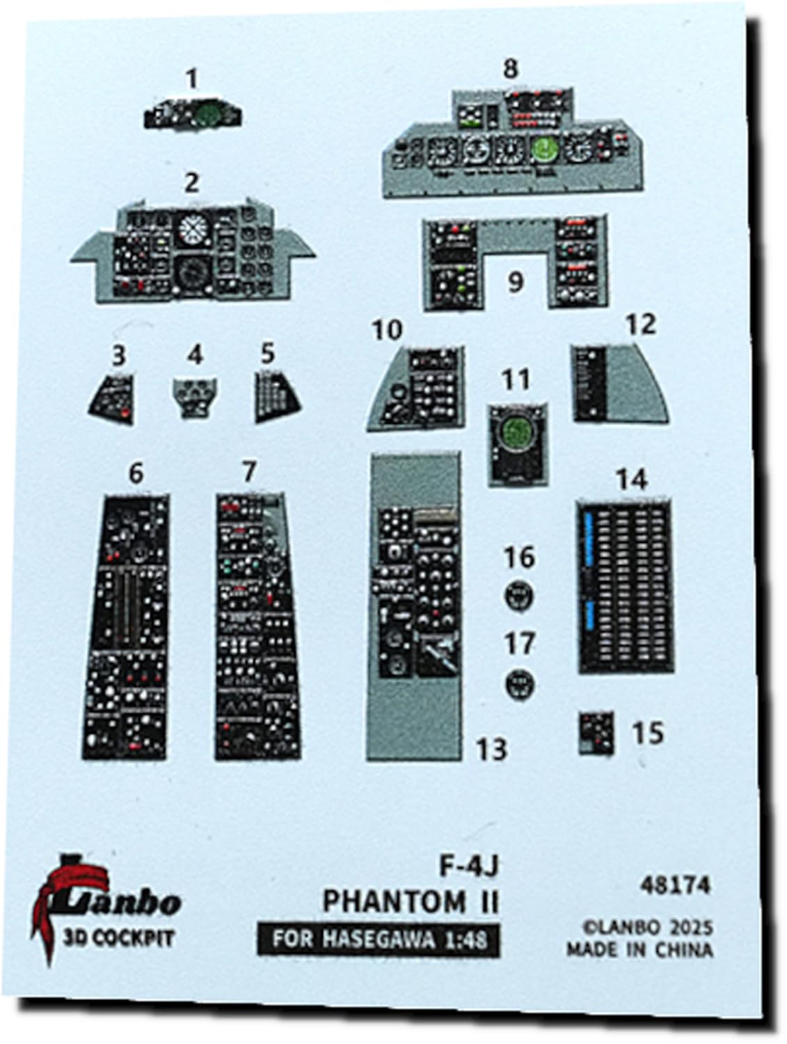 

Lambo Models 1/48 F-4J Phantom II Interior 3D Decal (for Hasegawa) Plastic Model Decal LNB48174 (Airplane)