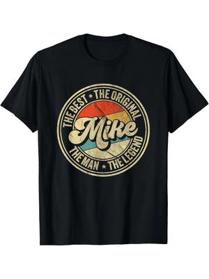 1pc Retro Graphic T-Shirt - Casual Cotton Tee with Geometric Pattern, Round Neck