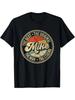 1 st Retro Grafisk T-shirt - Casual Bomulls-T-shirt med Geometriskt Mönster, Rund Hals