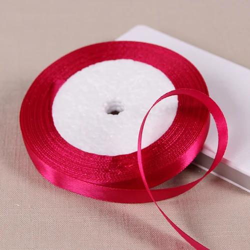 10mm Satin Ribbons DIY Wedding Birthday Party Artificial Silk Roses Crafts Supplies Sewing Acces Scrapbooking Material 25Yards