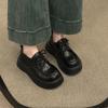 2026 New British Style Lace-up French Platform Small Leather Shoes Women's Spring Muffin JK Japanese Retro Loafer Single Shoes