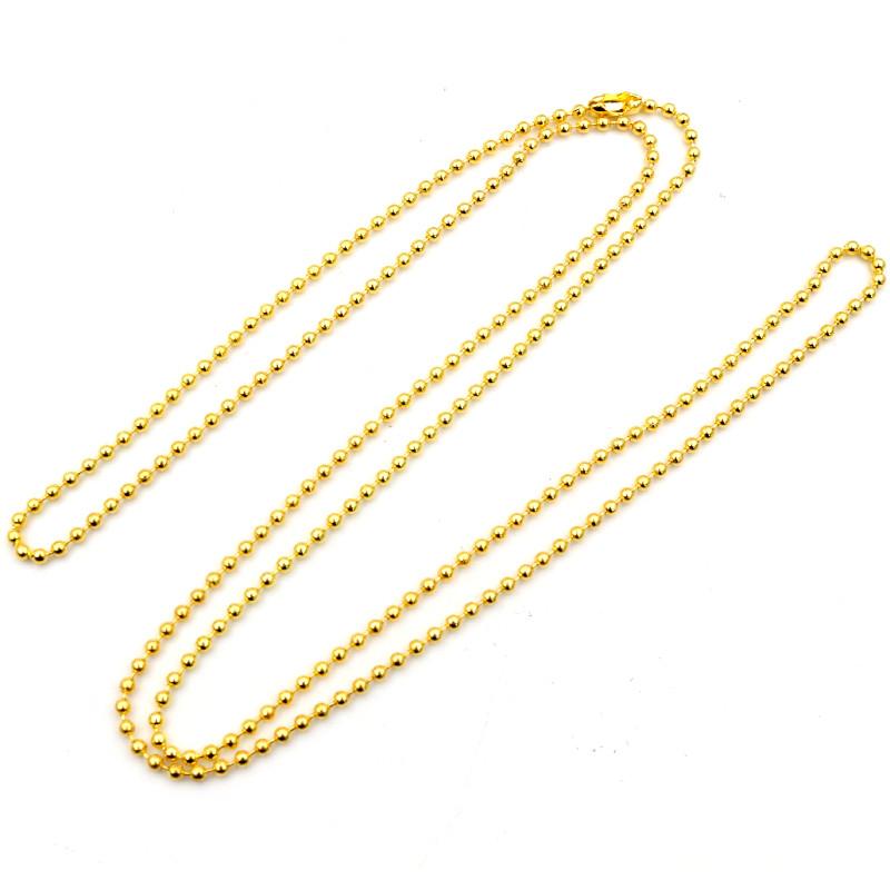 5pcs 1.5 2.0 2.4mm Length 65cm Gold Bronze Silver Colors Plated Ball Beads Chain Necklace Bead Connector For Charms Base Tray