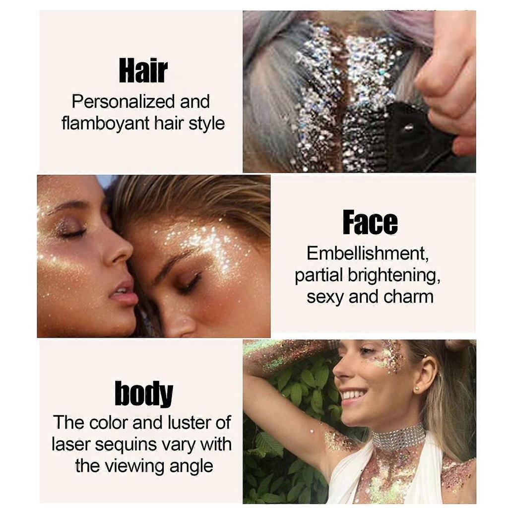 Eelhoe Shimmer Body Skin Gel (Silver) Makeup Fish Scale Glitter Gel For Stage Performance Makeup Eyeshadow