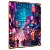 Cyberpunk-Stadt Neon-Nachtansicht Metall-Eisenmalerei Wohnzimmer Arbeitszimmer Dekorative Wandmalerei Wandkunst Ungerahmtes Gemälde