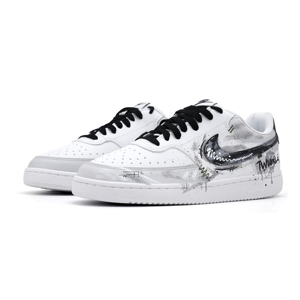 Nike Court Vision 1 Skateboard Shoes Unisex Low top Black Gray White DH2987-100(Team2035-)