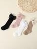 4 Pairs a Lot MILANCEL New Autumn Baby Girls Socks 0-2Y Infant Bow Solid Color Mid-tube Socks Baby Accessories