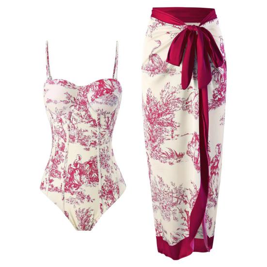 1 buc/2 buc pentru femei, monokini, fustă cu șireturi, costum de baie dintr-o singură piesă, cu bandă, pentru plajă, pentru controlul burticii.