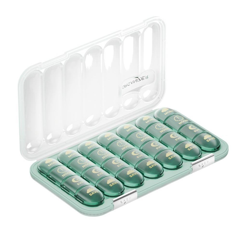 Large Capacity Weekly Pill Box Separate Grid Pill Storage Box Pill Organizer  Travel Use