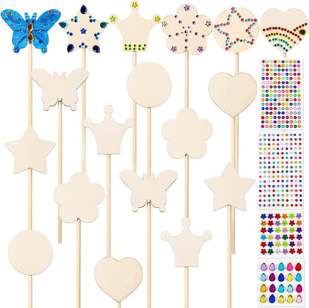 Handmade Wooden DIY Fairy Princess Wand for Kids