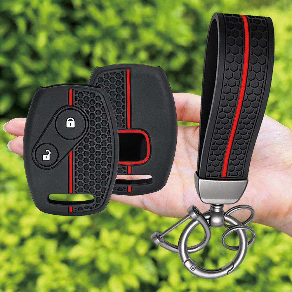 Keychain Silicone Remote Control Key Cover Case For Honda Civic Fit CRV SRV FRV Chord 7 Jazz Gr8 150 R Car Accessories 2 Buttons