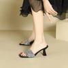Women's Shoes Strong Sizes Modern Women's Slippers Hot Sale Elegant Slippers Woman Square Tip High Heels Outdoor Women's Sandals