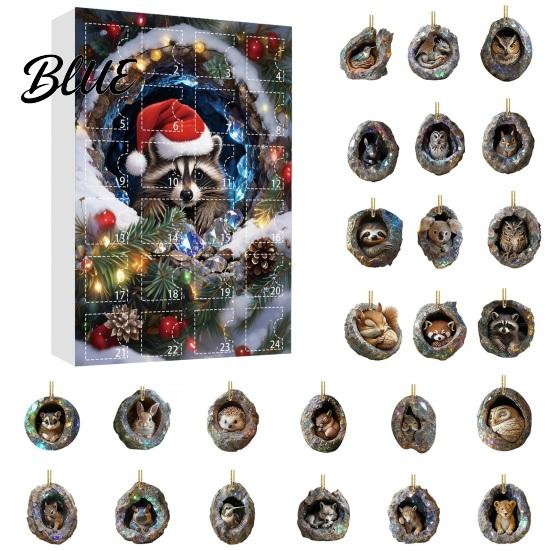 Christmas Stocking Stuffers Animal Tree Day Countdown Calendar 24 2026 Advent Box with Acrylic Decorative