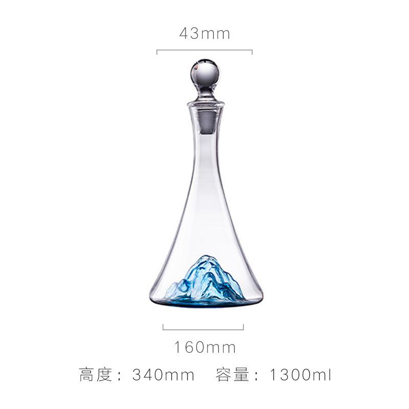 Waist Iceberg Fast Decanter Luxury Ice Blue Crystal Glass Decanter Set for Home Bar
