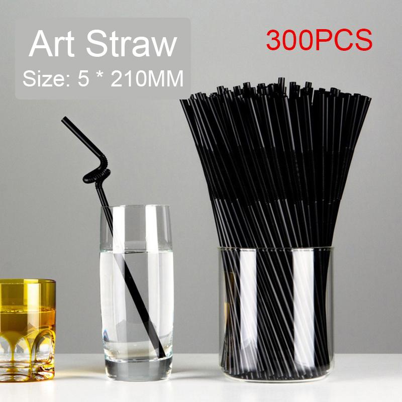 Bendable Plastic Straws for Drinks Cocktail Granite Straw Plastic Drinking Tubes Multicolor Fluorescent Plastic Drinking Straws