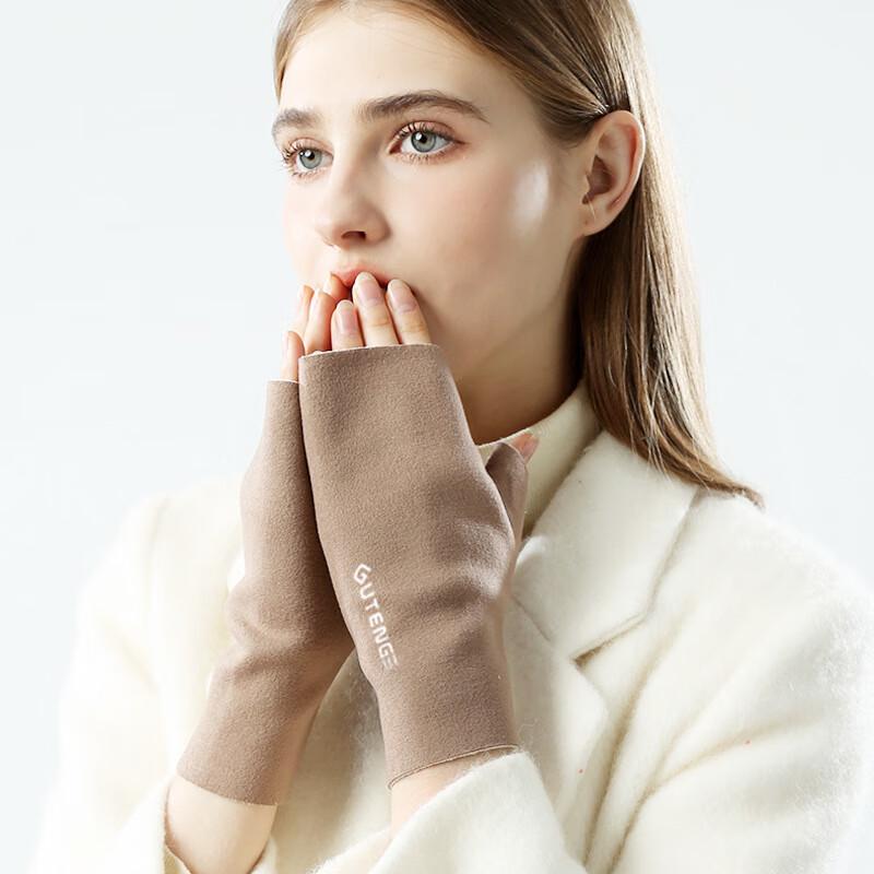 GUTENG Women s Thermal Half-Finger Typing Gloves