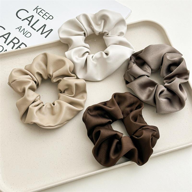 Bandeaux élastiques en satin français pour cheveux, grandes boucles, en soie coréenne, en caoutchouc, chouchous, bandeau pour femmes, accessoires pour cheveux