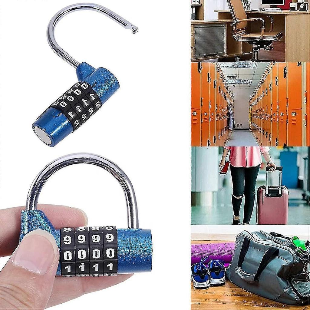 Resettable 4 Digit Combination Padlock, Gym Locker Lock, Resettable Heavy Duty Lock, 54mm/2.13" - RiRi