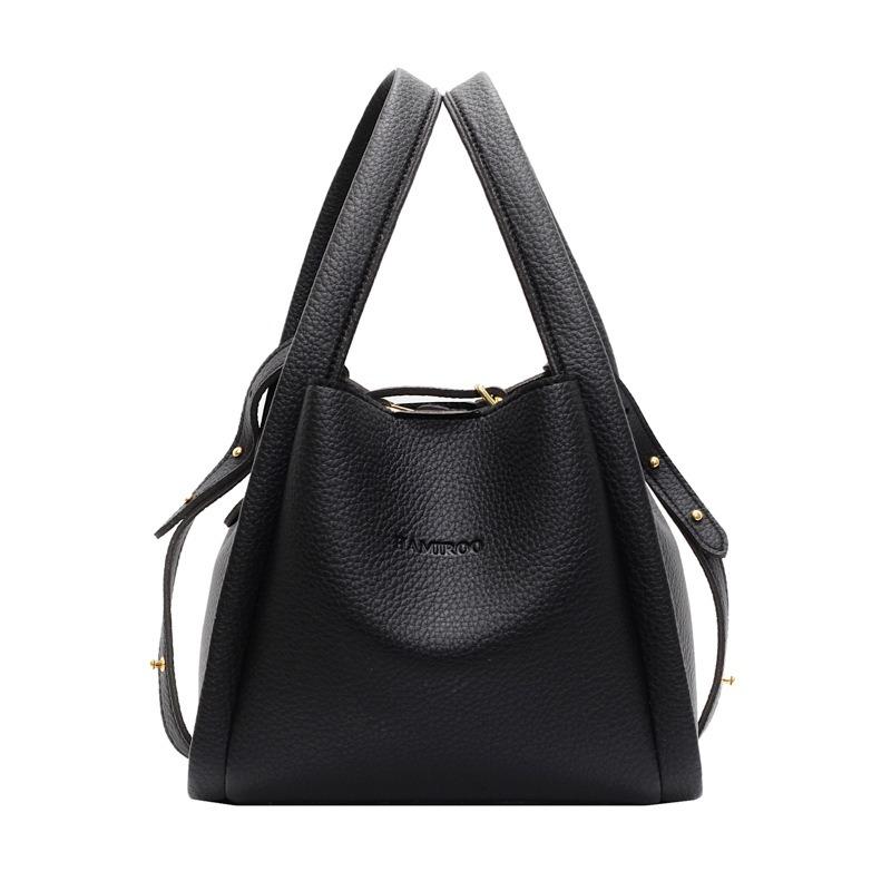 Tasche Damen neue Frühjahrsmode Litschi-Muster weiches Leder Bucket Bag schlicht und vielseitig Pendler Single Shoulder Mutter und Kind Tasche