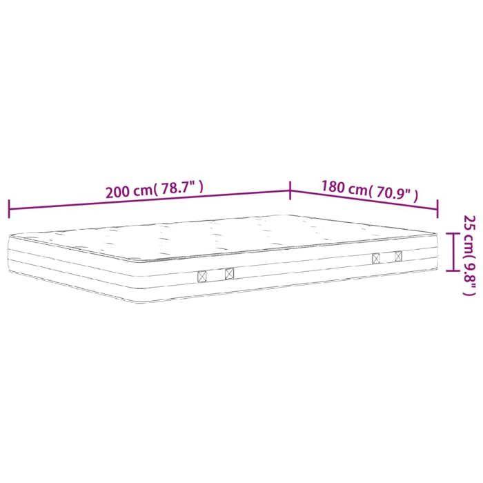 VidaXL Pocket Spring Mattress Medium Firmness 180x200 Cm 3206423