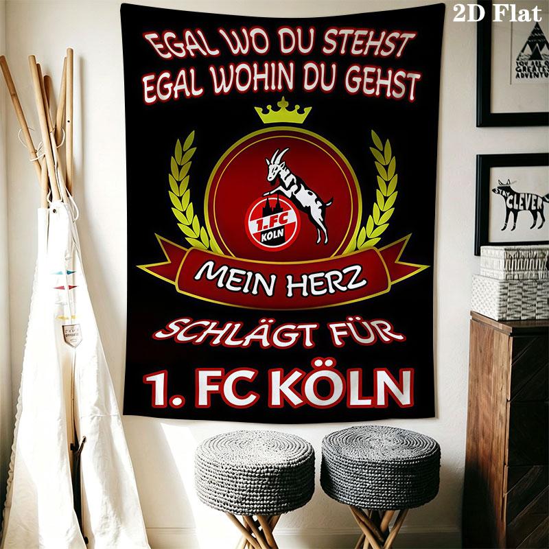 1. FC Köln poster Wall Hanging Printed Fabric Blanket Decorative Tapestries for Bedroom Living Room Home Decor