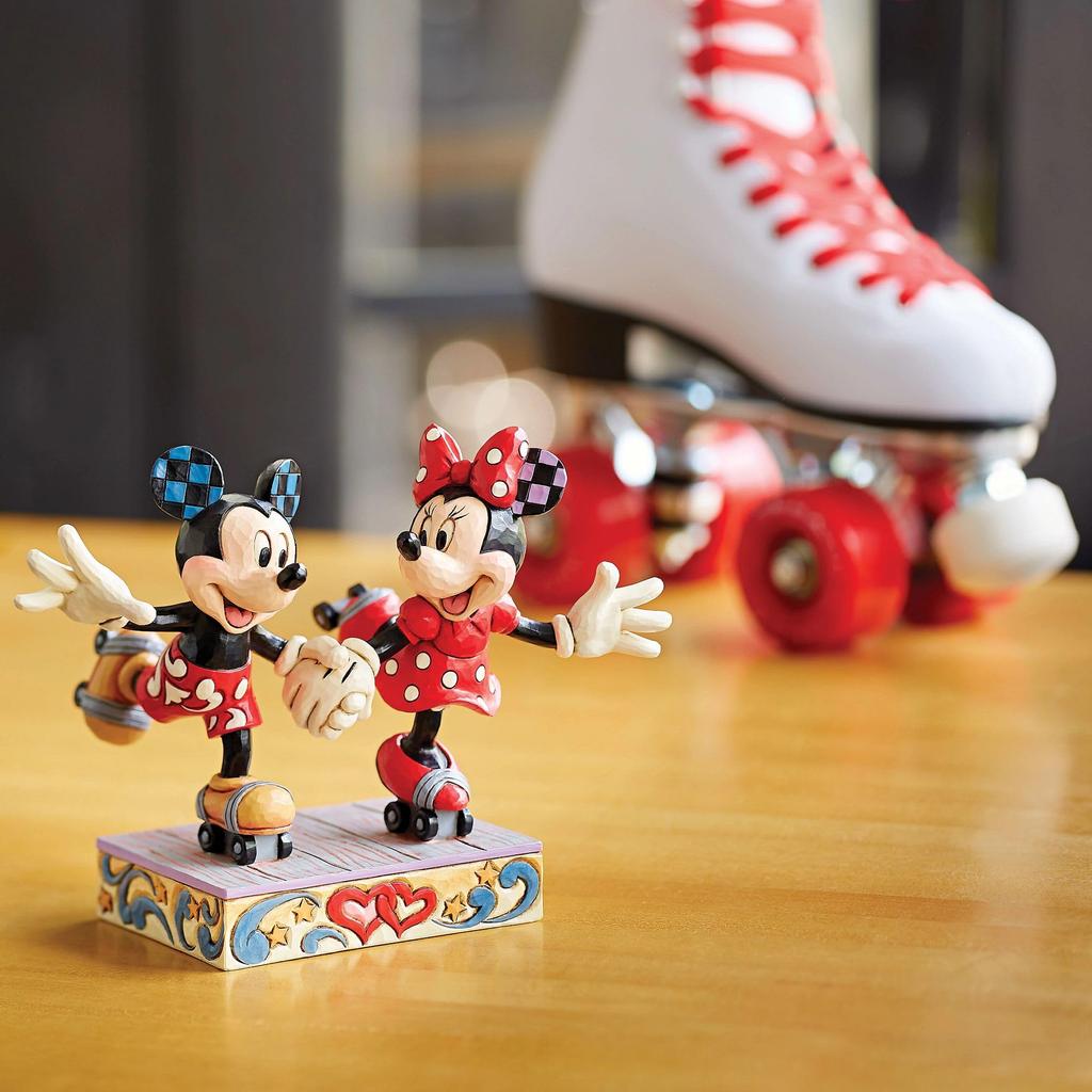 Enesco Disney Traditions Jim Shore Mickey Minnie Mouse Roller Skating Figurine Height 19.7cm Japan Import Authentic