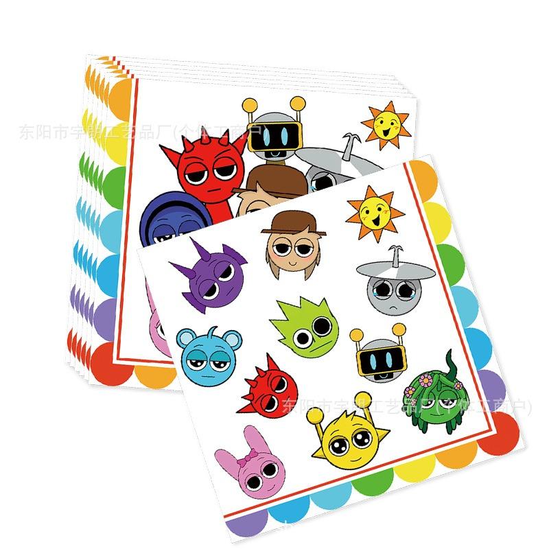 Children's cartoon prunki theme birthday party rhythm box cardboard tablecloth decoration