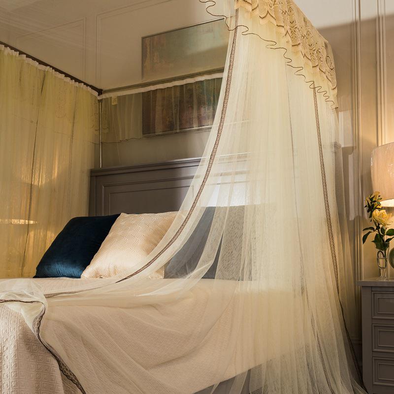 2025 Liftable Princess Style Three-Door U-Shaped Mosquito Net Canopy, Floor-Standing One-Piece Design