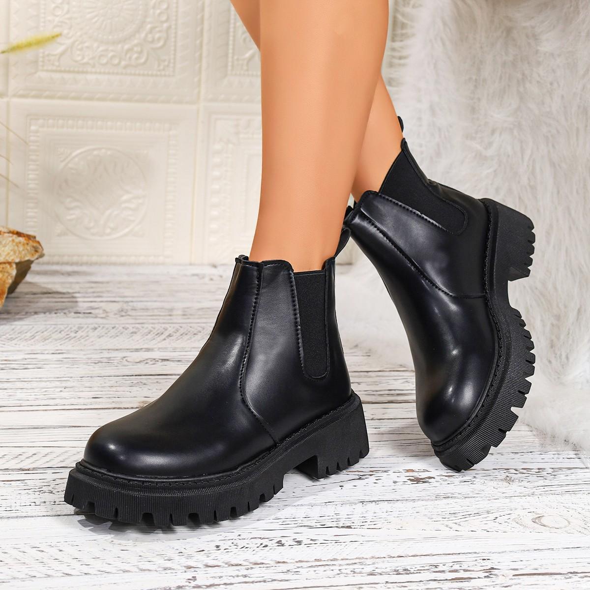 

Fashionable New Style Comfortable Thick Soled Women s Boots Winter Round Toe Sexy Elegant Casual Short Boots 35