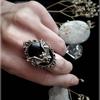 Jewelry Festival Gift New Bat Cameo Ring Black Bat Ring Gothic Witch Ring Halloween