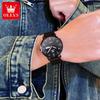 OLEVS Men's Watches Minimalist Fashion Stainless Steel Mesh Strap Original Quartz Wristwatch for Man Arabic Numeral Scale 2996
