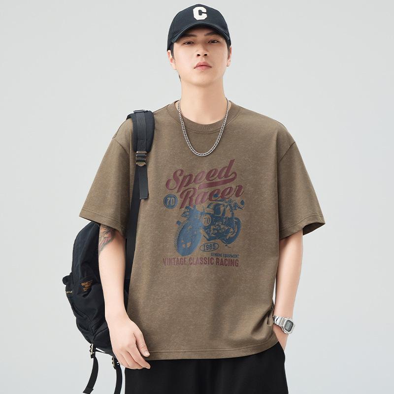 

New Round Neck Printed Loose Five-point Sleeve T-shirt In Summer Casual Japanese Style 4XL