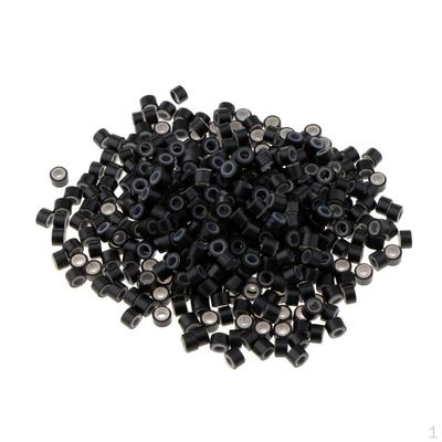 500PCS 3x3mm silikonové mikrokroužky korálky Odkazy na prodlužování vlasů