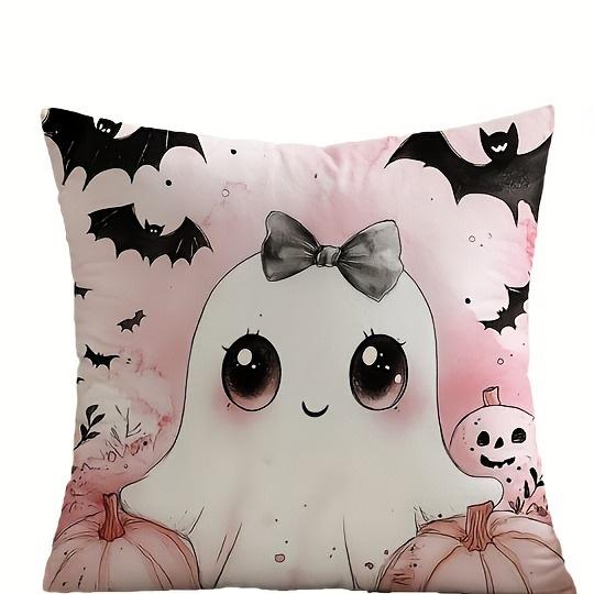 Cute Halloween Pillowcases: Ghosts, Pumpkins, And Trick Or Treat Designs! Sofa Cushion Cover Holiday Party Decoration Gift