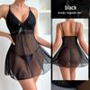 Lace Spaghetti Strap Mesh Nightgown - Sexy See-through Lingerie for Women
